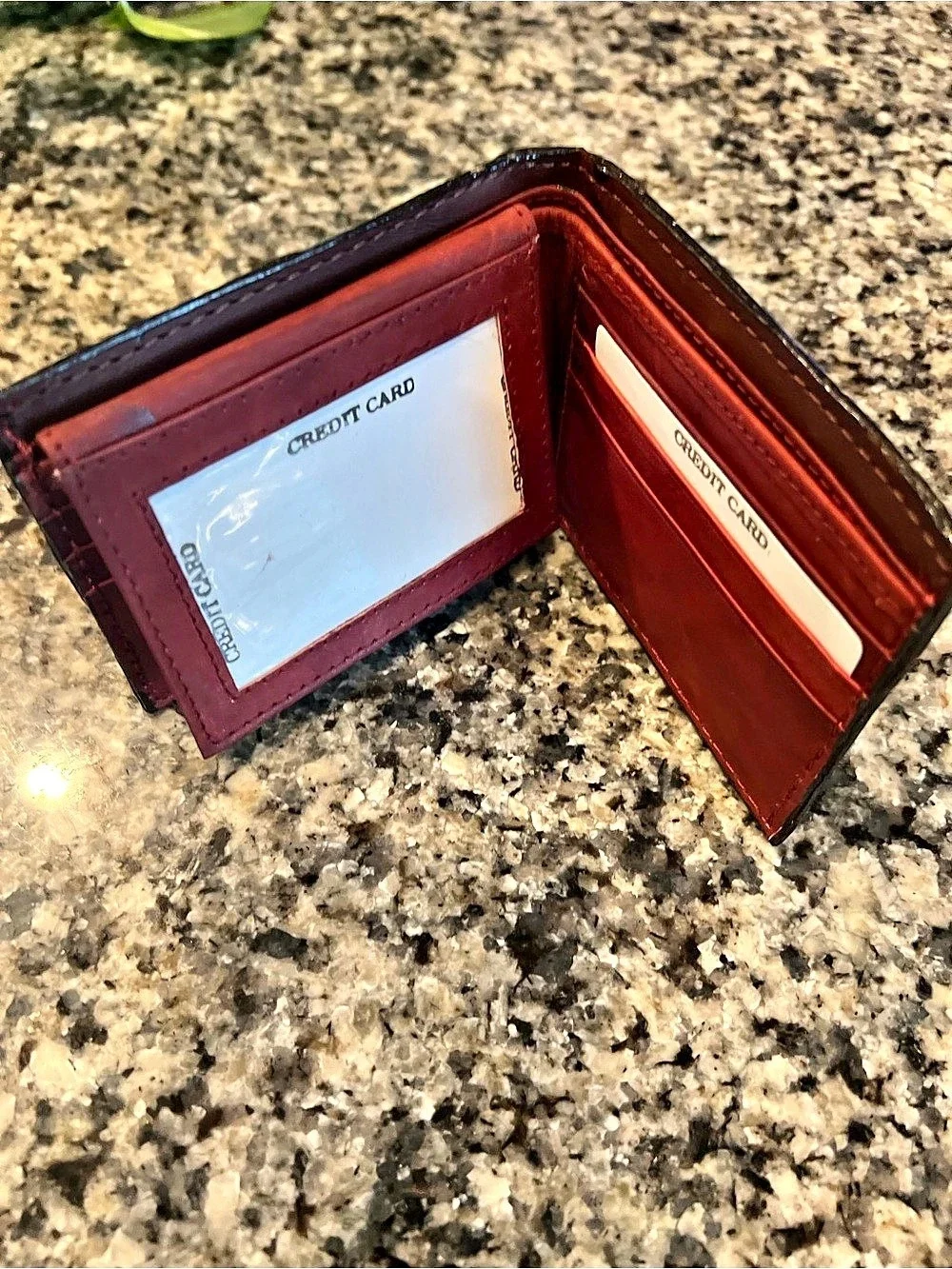 Handcrafted Ostrich Genuine Exotic Leather Men’s Bifold Wallet in Brown New